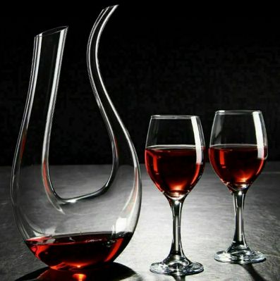 Crystal U-shaped  Wine Decanter Harp Swan, Creative Wine Separator Clear Wine Aerator.