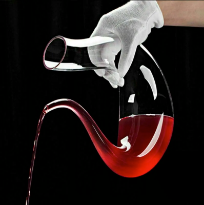 Crystal U-shaped  Wine Decanter Harp Swan, Creative Wine Separator Clear Wine Aerator.