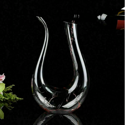 Crystal U-shaped  Wine Decanter Harp Swan, Creative Wine Separator Clear Wine Aerator.